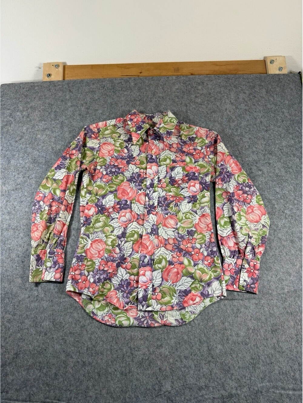 Vintage Montgomery Ward Floral Button-Up Blouse Womens Size 16